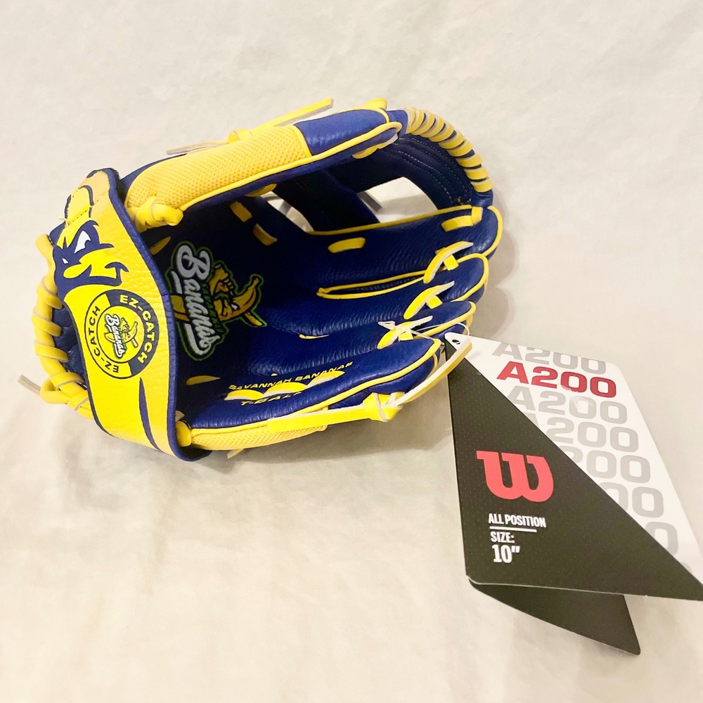 Wilson A200 Savannah Bananas T-Ball Glove Navy Yellow EZ-Catch 10 Inch NEW